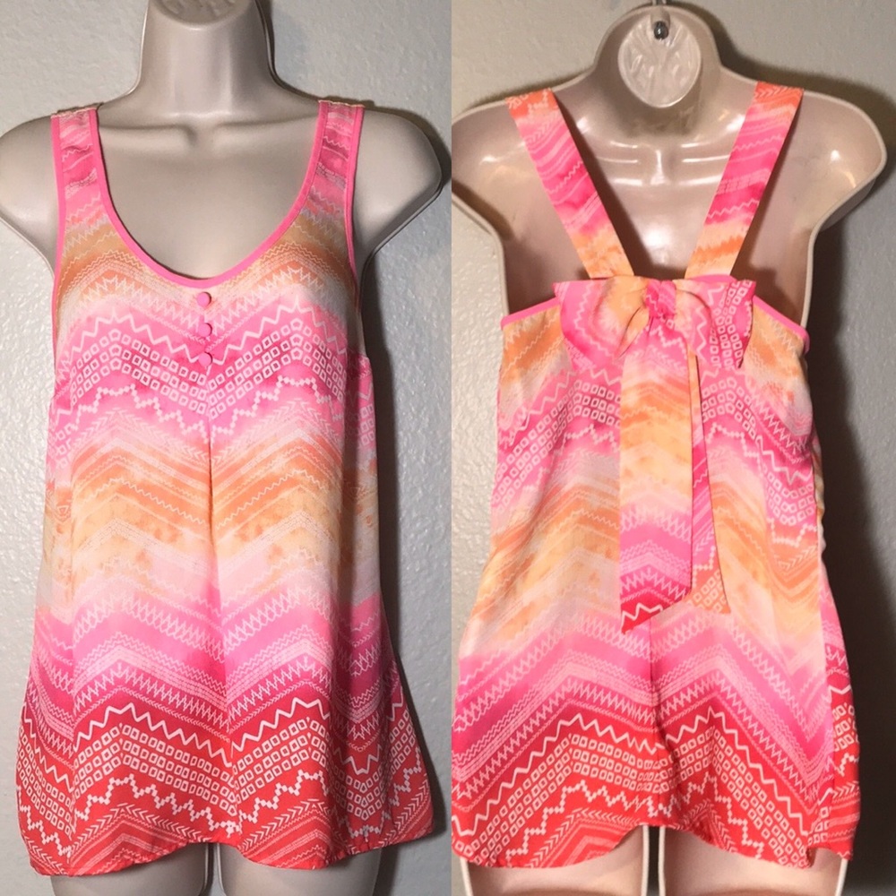 Candies neon bow tie tank top Small